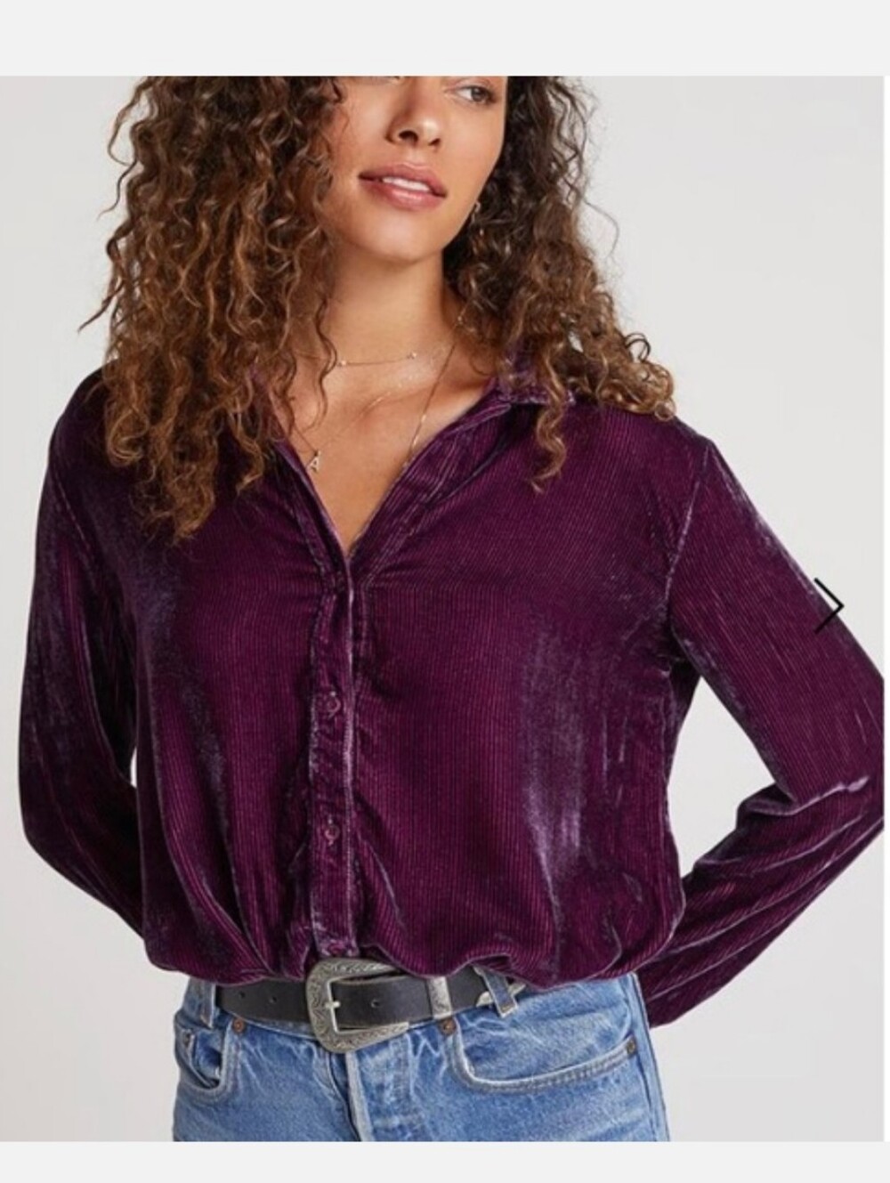 Bella Dahl Round Yoke Shirt In Winter Bloom Size Large